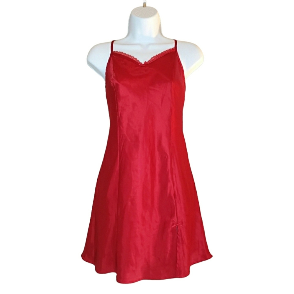 Apt. 9 Red Silky Cami Strap Satin Sleep Dress Pajama Loungewear Pajama